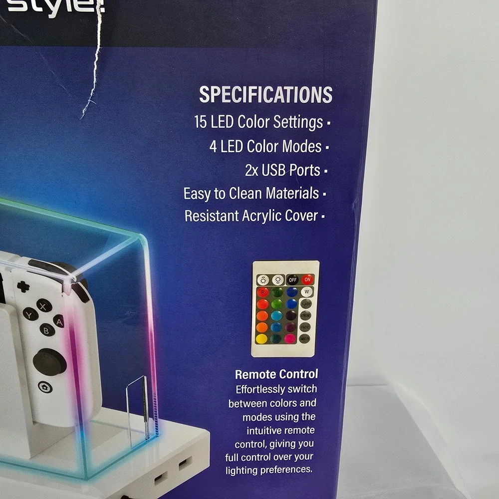Advantech‎ LED Protective Cover for Nintendo Switch & OLED RGB Dock Case White